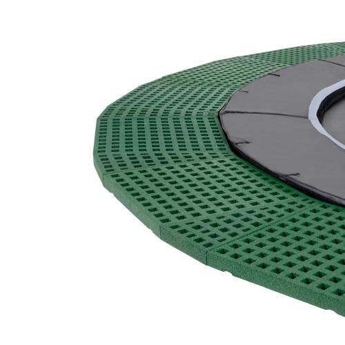EXIT Dynamic ebenerdiges Trampolin  mit Freezone Sicherheitsplatten - schwarz, ø366cm