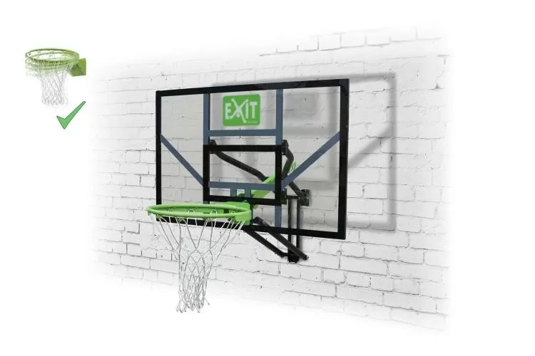 EXIT Galaxy Basketballkorb zur Wandmontage mit Dunkring - grün/schwarz, 117x145cm