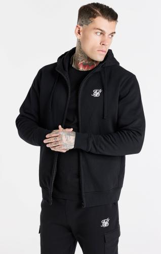 SikSilk Kapuzenpullover Black Essential Zip Through Funnel Hoodie - schwarz (Grösse: XL)