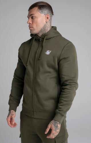 SikSilk Kapuzenpullover Khaki Essential Zip Through Funnel Hoodie - khaki (Grösse: XS)