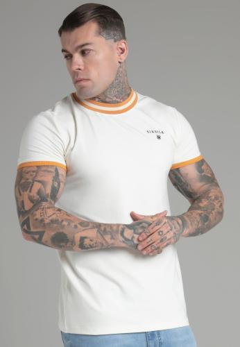 SikSilk T-Shirt Ringer T-Shirt in Ecru - beige (Grösse: M)