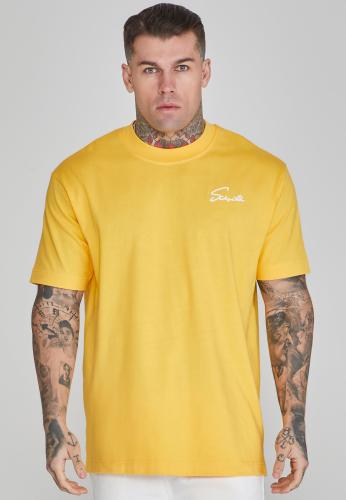 SikSilk T-Shirt Script T-Shirt - gelb (Grösse: M)