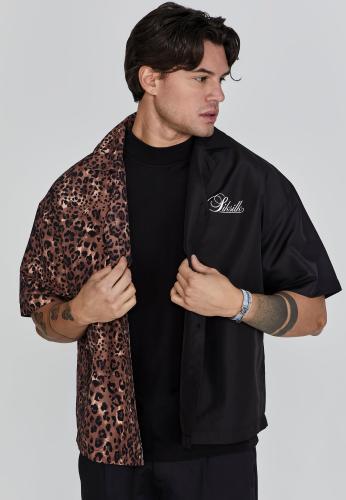 SikSilk Shirt Animal Print Shirt - schwarz (Grösse: M)