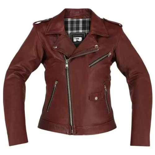 Richa Brighton Leather Jacket Women - burgundy