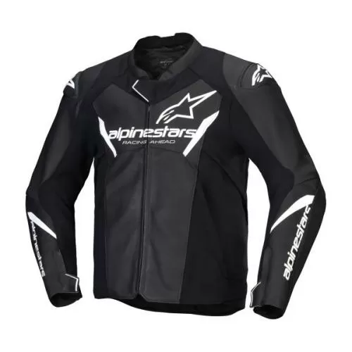 Alpinestars Faster V3 Leather Jacket - black white