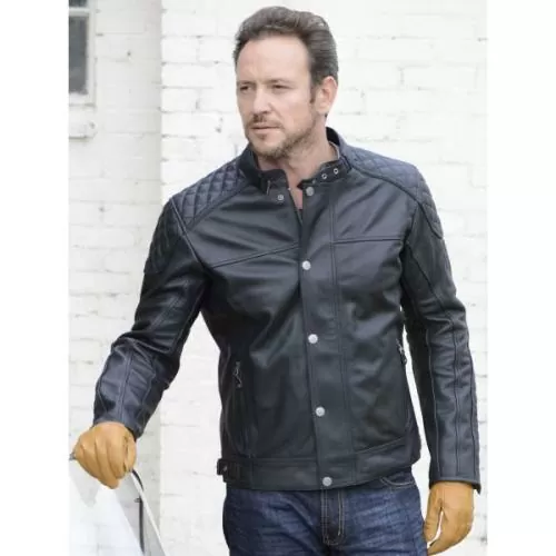 Oxford Hampton Leather Jacket - schwarz