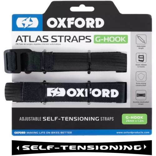 Oxford Atlas G-Hook 26mm x 1.2m Black (Pair) - 
