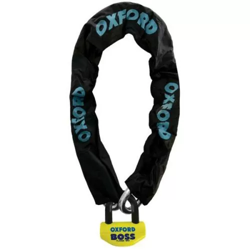 Oxford Boss46 16mm Lock & Chain 12mm x 1.5mt Black/Yellow - 