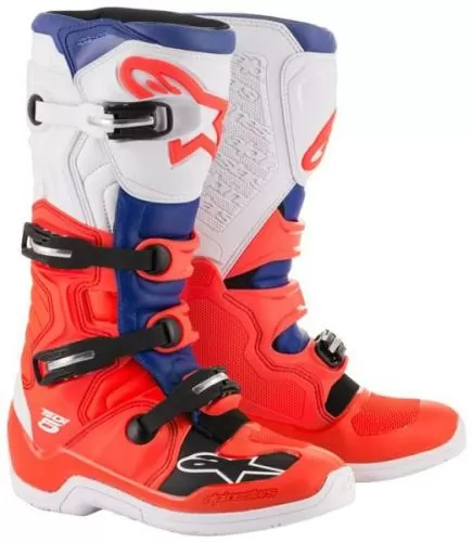 Alpinestars Tech 5 Boots - fluo red blue white