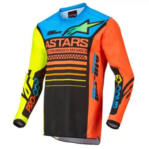 Alpinestars Youth Racer Compass Jersey - black yellow fluo coral