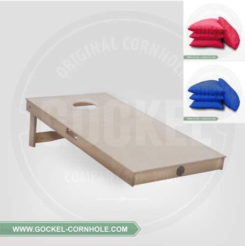 Gockel Cornhole Boards natural Set - 1 Board 4 rote und 4 blaue Bags