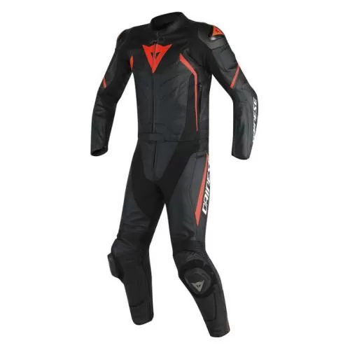 Dainese Leather suit 2pcs. AVRO D2 - black-fluo red