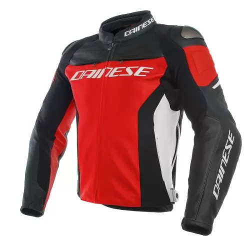 Dainese Leather jacket RACING 3 - red-black-white