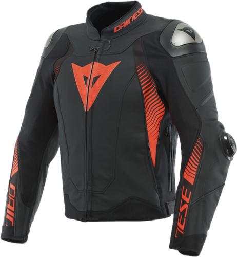 Dainese Lederjacke Super Speed 4 - schwarz matt-fluorot