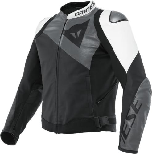 Dainese Lederjacke Sportiva - matt schwarz-anthrazit-weiss