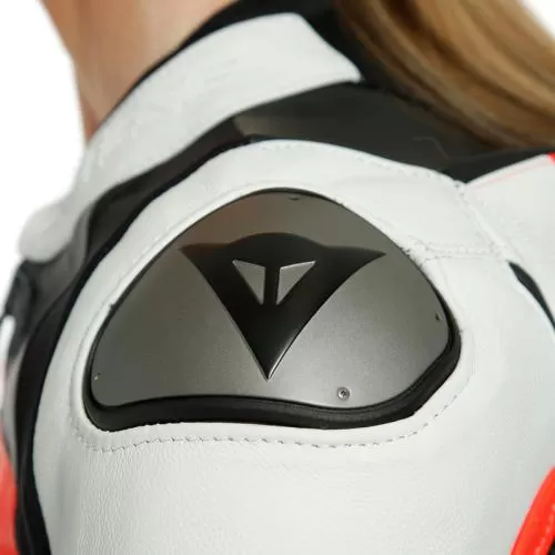Dainese IMATRA Lady Leather suit 1pc perf. - white-red fluo-black