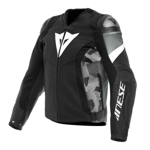 Dainese Lederjacke Avro 5 - schwarz-weiss-anthrazit (Grösse: 56)