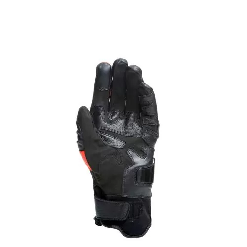Dainese Leather Gloves Carbon 4 short black-fluo red
