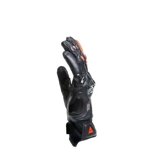 Dainese Leather Gloves Carbon 4 short black-fluo red