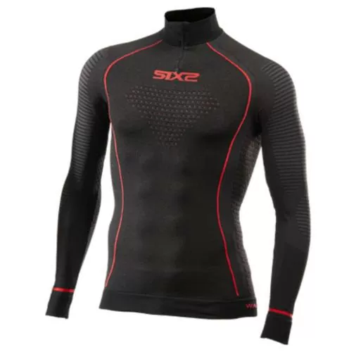 SIXS Funktionsshirt-langarm mit Zip Kragen Blazefit TS13W CU schw