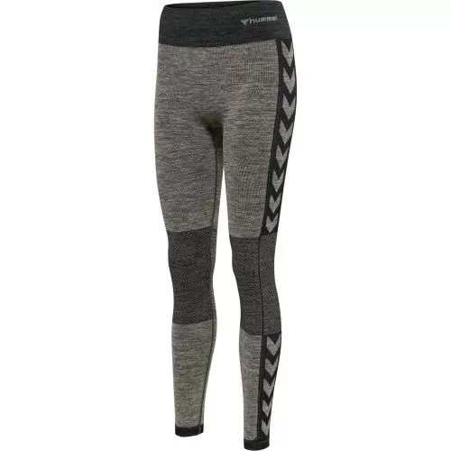Hummel Hmlclea Seamless Mid Waist Tights - chateau gray/black melange