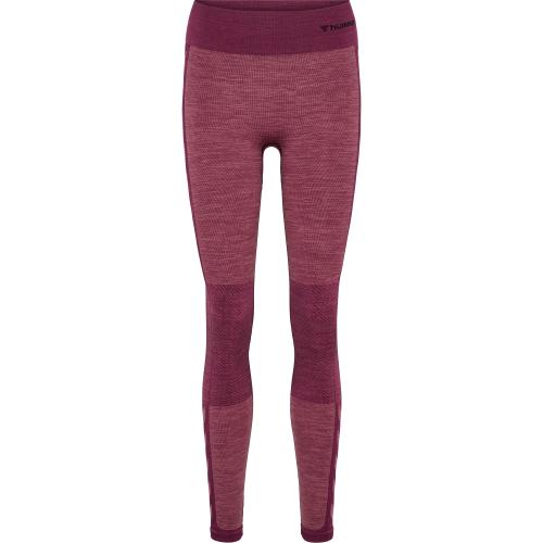Hummel Hmlclea Seamless Mid Waist Tights - grape wine/crushed berry mel