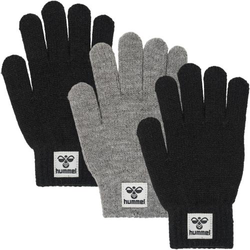 Hummel Hmlkvint Glove 3 Pk - black/grey melange (Grösse: 8-12)