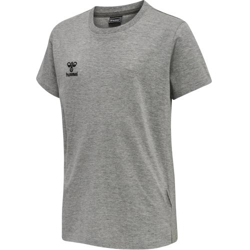 Hummel Hmlmove Grid Cotton T-Shirt S/S Kid - grey melange (Grösse: 176)