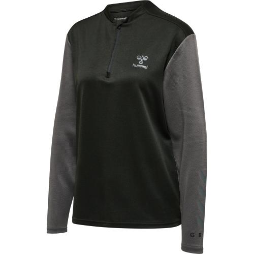 Hummel Hmlongrid 1/2 Zip Poly Sweat Wo – jet black/forged iron (Grösse: S)