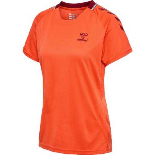 Hummel Hmlongrid Poly Jersey S/S Wo - nasturtium/rhubarb (Grösse: S)