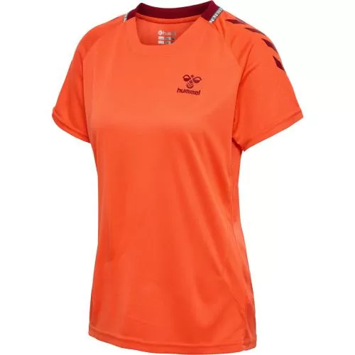 Hummel Hmlongrid Poly Jersey S/S Wo - nasturtium/rhubarb
