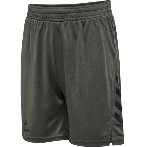 Hummel Hmlongrid Poly Shorts Kids – forged iron/jet black (Grösse: 152)