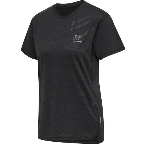 Hummel Hmlongrid Poly Tee S/S Wo - jet black/forged iron (Grösse: M)