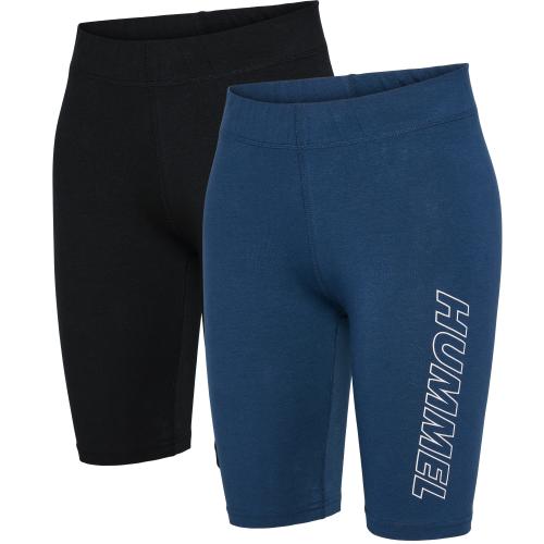 Hummel Hmlte Maja 2-Pack Mw C Tight Shorts – black/insigina blue (Grösse: L)