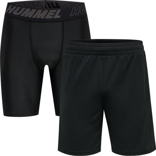 Hummel Hmlte Topaz 2-Pack Shorts Set - black/black (Grösse: XL)