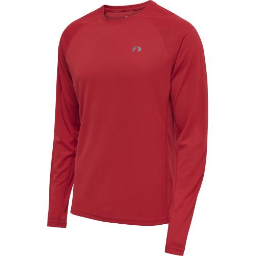 Newline Men Core Running T-Shirt L/S - tango red (Grösse: S)