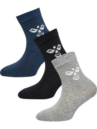 Hummel Sutton 3-Pack Sock - black/grey melange/blue nights (Grösse: 37-40)