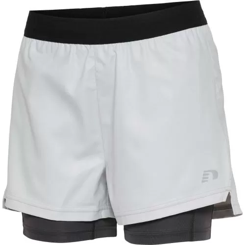Hummel Women 2-In-1 Running Shorts - oyster mushroom