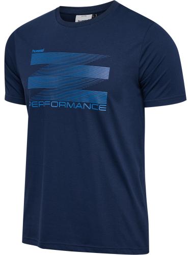 Hummel hmlPulse Graphic T-Shirt S/S - dress blues