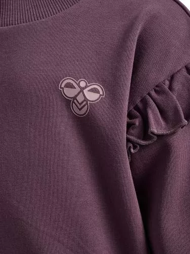 Hummel Hmlmini Loose Frill Sweatshirt - Black Plum