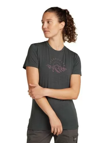 Icebreaker W Mer 150 Tech Lite SS Tee Sunrise Sumit - obsidian