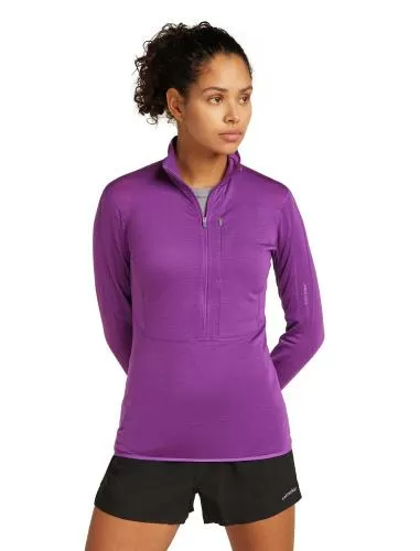 Icebreaker W Mer 200 Realfleece Descender LS Half Z - passion