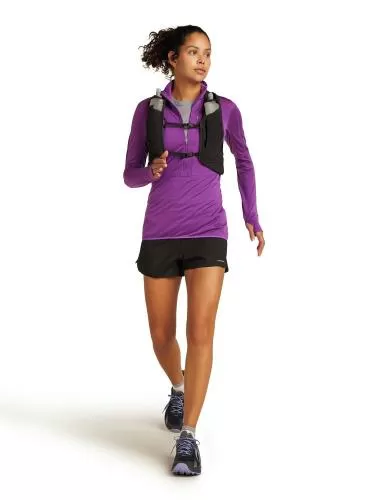 Icebreaker W Mer 200 Realfleece Descender LS Half Z - passion