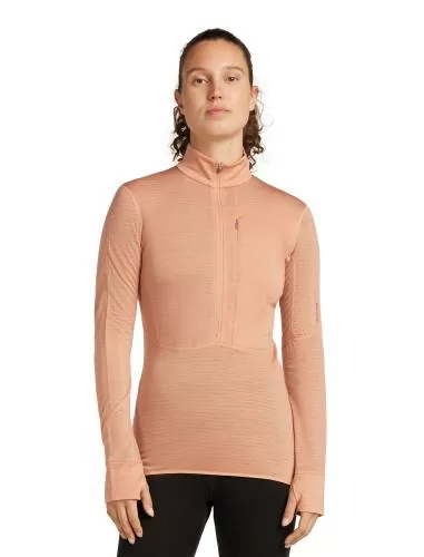 Icebreaker W Mer 200 Realfleece Descender LS Half Z - desert sand