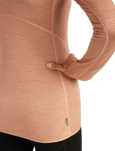Icebreaker W Mer 200 Realfleece Descender LS Half Z - desert sand