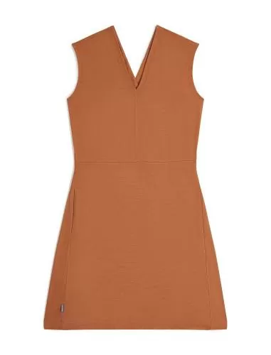 Icebreaker W Mer 200 Granary Sleeveless V Neck Dres - dusty clay