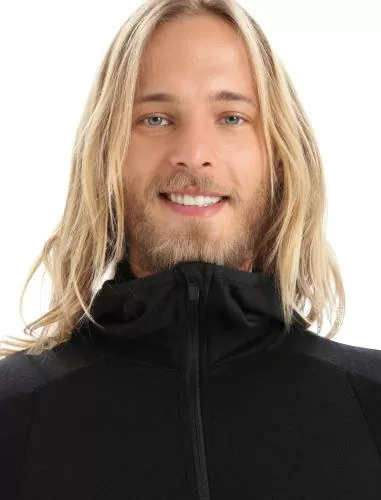 Icebreaker Men ZoneKnit LS Zip Hoodie - black