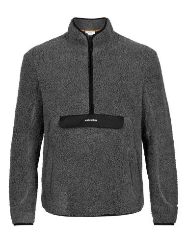 Icebreaker Men RealFleece High Pile LS Half Zip - gritstone hthr