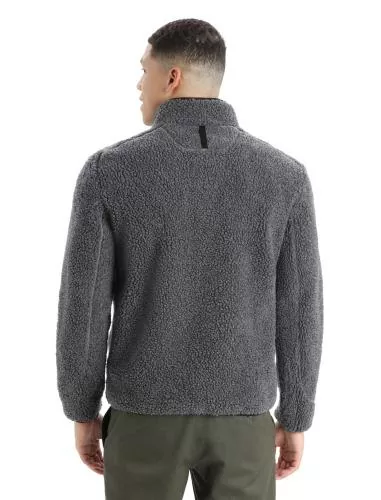 Icebreaker Men RealFleece High Pile LS Half Zip - gritstone hthr