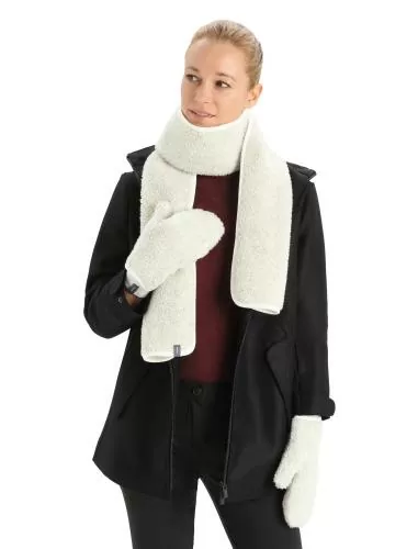Icebreaker Unisex RealFleece High Pile Mittens - ecru hthr